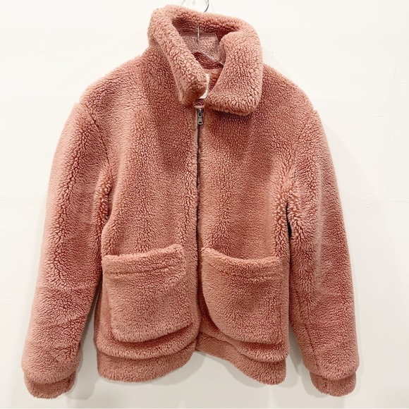 Elodie Faux Shearling Teddy Jacket Full Zip Large Pockets High Collar X-Small - Picture 2 of 10